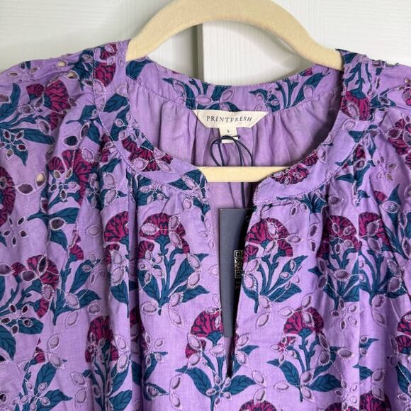 Printfresh Countryside Drives To and From Eyelet Dress Lavender Fields Small New - Picture 7 of 16